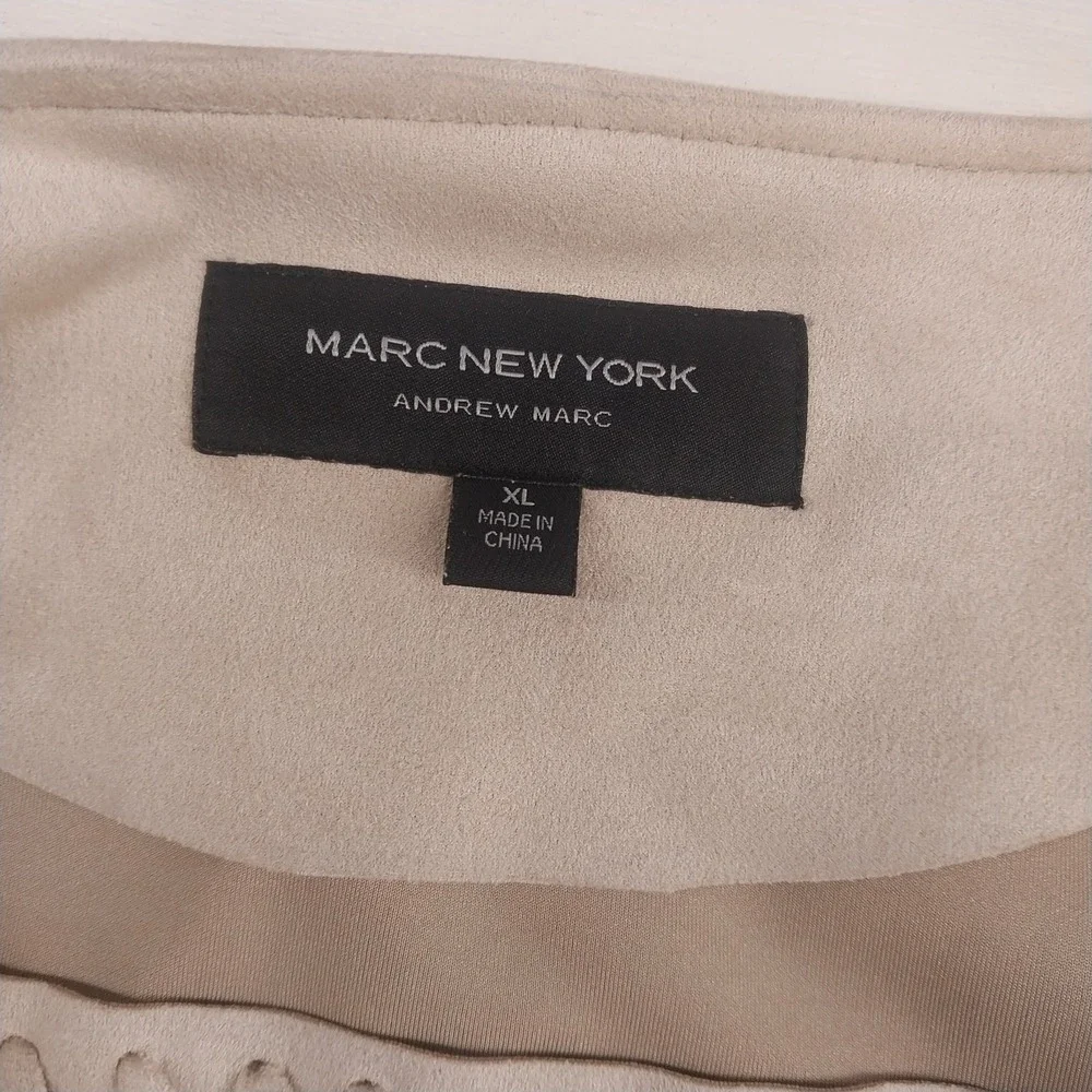 NWT Marc New York Size XL | Beige Faux Suede Whipstitch Snap Front Jacket Womens